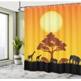 thumbnail image 5 of Ambesonne Savannah Shower Curtain, Wildlife Animals Elephants, 69"Wx75"L, Chocolate Orange and Black, 5 of 5
