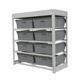 thumbnail image 3 of King's Rack Bin Rack Boltless Steel Storage System Organizer w/ 8 Plastic Bins in 4 tiers, 3 of 3