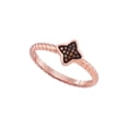 thumbnail image 1 of Solid 10k Pink Rose Gold Red Diamond Cluster Unique Small Engagement Wedding Anniversary Ring Band 1/20 Ct. - Size 9.5, 1 of 2