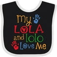 thumbnail image 3 of Inktastic My Lola and Lolo Love Me Grandchild Boys or Girls Baby Bib, 3 of 4