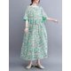 thumbnail image 2 of Vestido suelto de mujer con bolsillos Floral Medias mangas Cordón en la cintura Vestido de vaca Irfora  Vestido, 2 of 7
