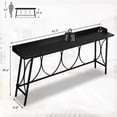 thumbnail image 5 of Ktaxon Mid-Century Modern 82-inches Bar table, Long Pub Table with Curved Metal Frame, Rustic Counter Height Desk for Dining Room, Kitchen, Bar, Black, 5 of 11