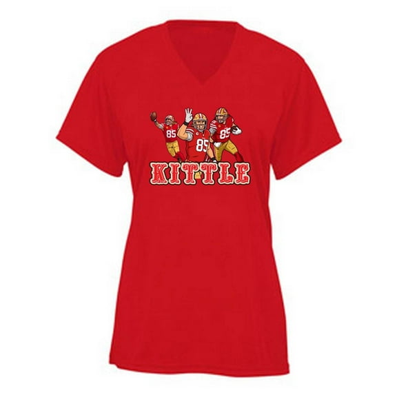 George Kittle Collage San Francisco LADIES V-NECK Shirt T-Shirt