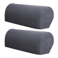 thumbnail image 4 of Juego de elásticas para reposas de franela de 4 piezas Macarena protectores de silla o sofá gris Cubiertas del reposabrazos del sofá, 4 of 8