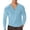 Sky Blue, variant on Mens Long Sleeve Henley Shirts Solid Color Trend Comfort Loose Quarter Button Polo Shirt Spring Comfort Classic Basic Blouse Black L