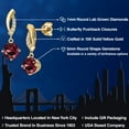 thumbnail image 2 of Gem Stone King 10K Yellow Gold Red Rhodolite Garnet and Lab Grown Diamond Stud Dangle Earrings for Women | 2.05 Cttw | Gemstone January Birthstone | Round 6MM, 2 of 6