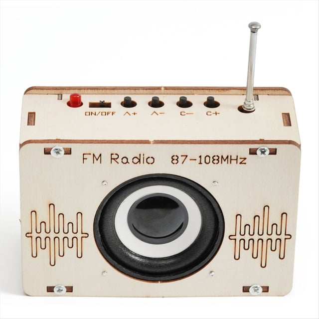 Modelo de Radio FM DIY, Juguete Científico para Niños, Kit de Herramientas Experimentales de Madera con Tecnología STEM, Material Escolar Educativo y de Aprendizaje, A
