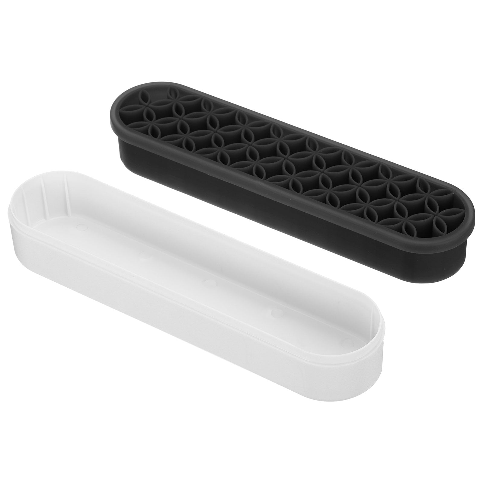 REGALWOVEN Diamond Painted Pen Holder, Silicone Makeup Brush Holder Storage Box black