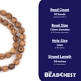 thumbnail image 4 of The Bead Chest Olive Wood Beads - Full Strand of Round Christian Rosary Prayer Beads (12mm, Natural), 4 of 4