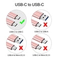 thumbnail image 2 of Cable de carga CBUS USB C a C de 3 m, resistente, trenzado, rosa, 2 of 6
