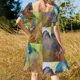 thumbnail image 3 of Vestido sin mangas con corazón morado ropa de playa para mujer traje de verano para mujer, 3 of 5