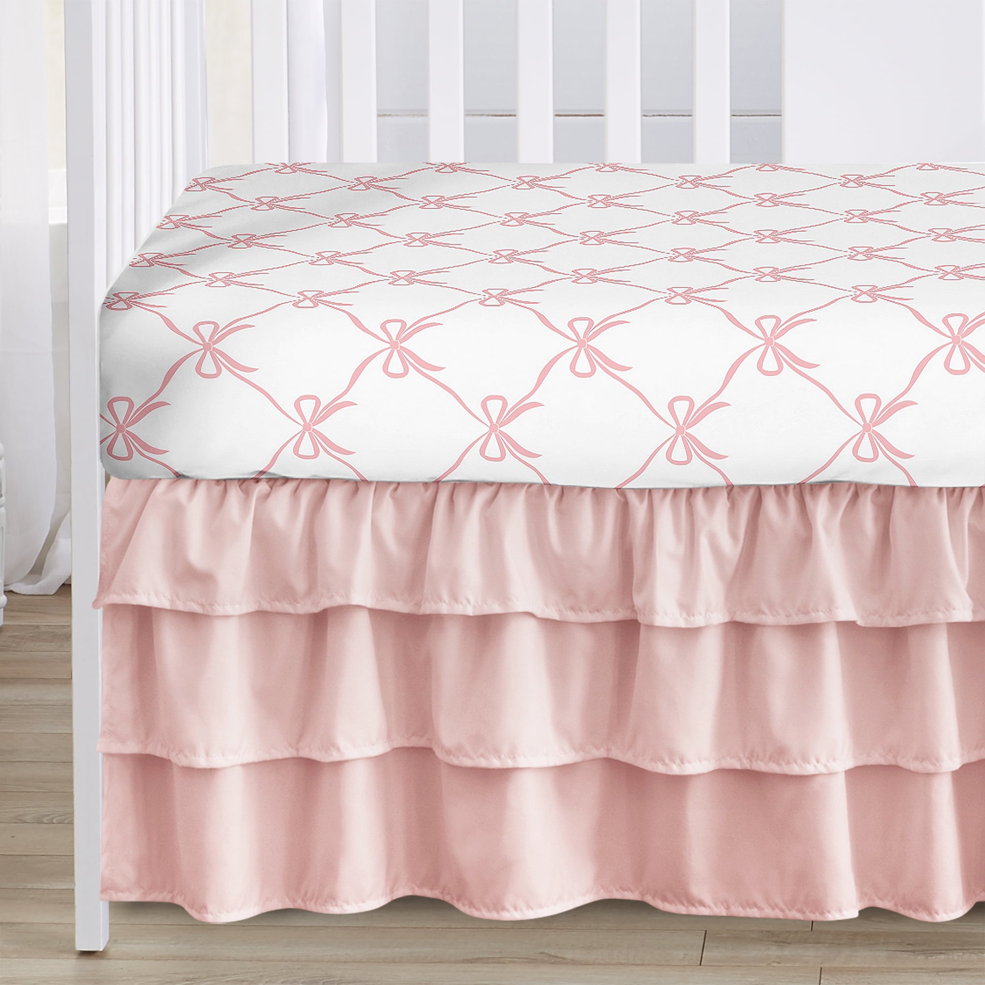 Sweet Jojo Designs Ballerina and Ballet Bows Girl Crib Bedding Set 4 Piece