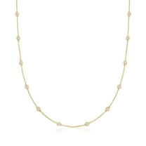 Ross-Simons 1.00 ct. t.w. Bezel-Set Round Brilliant-Cut Diamond Station Necklace in 14kt Yellow Gold, Women's, Adult