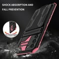 thumbnail image 3 of Card Holder Case for Samsung Galaxy S21 FE [2021 Released][6.4 inch], Allytech Hybrid Protection Hard PC + Soft TPU Hands-Free Stand Bracket Anti-Slip Grip Wallet Cover for Galaxy S21 FE 5G, Pink, 3 of 9