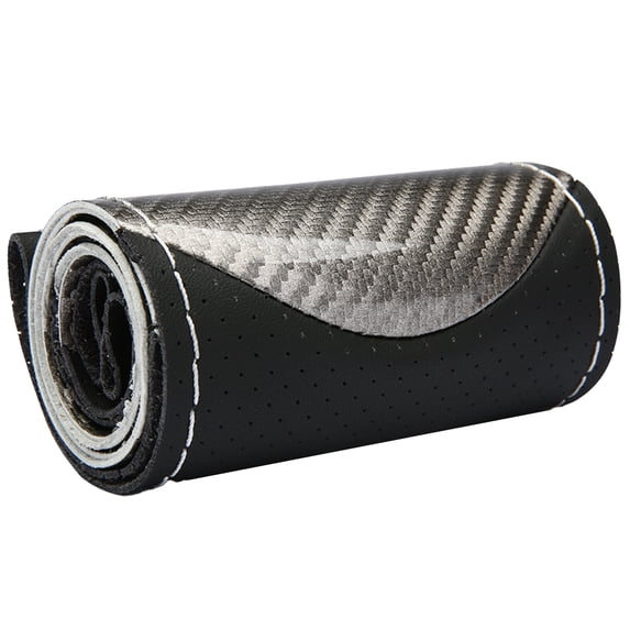 Mightlink 1 Set Steering Wheel Cover Non-slip Anti-scratch Sweat Absorption Carbon Fiber Steering Wheel Cover for Vehicle