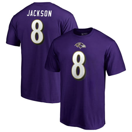 Lamar Jackson Baltimore Ravens NFL Pro Line by Fanatics Branded Player Authentic Stack Name & Number T-Shirt - (Baltimore Ravens Best Players)