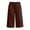 Brown women's capri pants with pockets a1, variant on Women's Elastic Waist Capri Pants with Pockets Casual Loose Fit Solid Cropped Trousers Summer Beach Vacation Lounge Travel Yoga Work, Khaki M