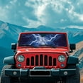thumbnail image 3 of Uorisanigo Windshield Sunshade for 2018-2025 Jeep Wrangler JL, Blue Lightning Sun Visor Windshield Shade Blocks UV Rays, Shade Heat Shield for 2020-2025 Jeep Gladiator, 3 of 7