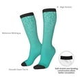 thumbnail image 4 of Gaeub Turquoise Glitter Printed Design Socks Stretchy High Tube Socks for Men Women Teens , Softball Soccer Socks for Hiking, Sport, 4 of 6