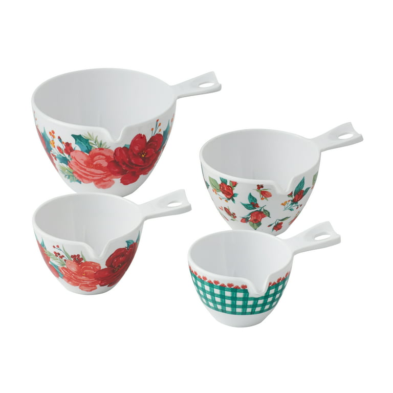 The Pioneer Woman 10-Piece Melamine Batter Bowl Set, Holiday Floral White 