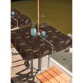 thumbnail image 2 of Outdoor Tablecloth with Umbrella Hole for Patio/Picnic/Party/Camping, Brown Floral Waterproof Table Cloth Square Cover Washable, Vintage Spring Botanical Flowers (54"x 54"), 2 of 8