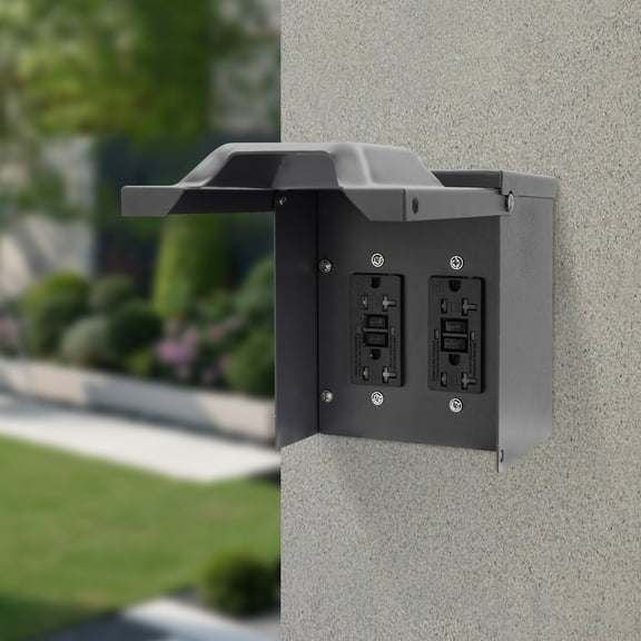 125V 20A Power Outlet Box Electrical Outdoor Receptacle Box Waterproof 2*20Amp