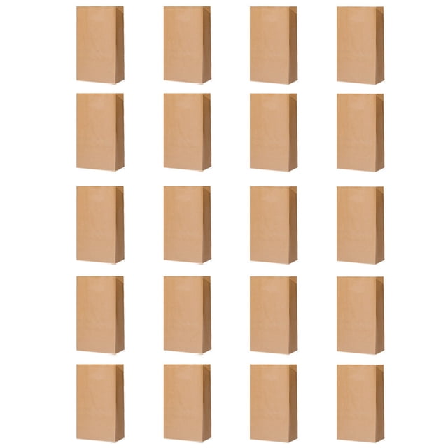 WEUVEB 20Pcs Premium Kraft Paper Bags Oilproof Storage Bags for Bread Packing and Fridge Use