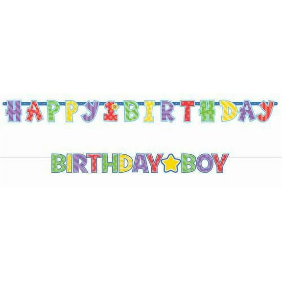 1st Birthday 'One-Derful' Boy Jumbo Letter Banner Kit (1ct)