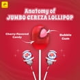 thumbnail image 4 of De La Rosa Individually Wrapped Jumbo Cherry Lollipops with Bubble Gum Filling, 24 Count, 4 of 9