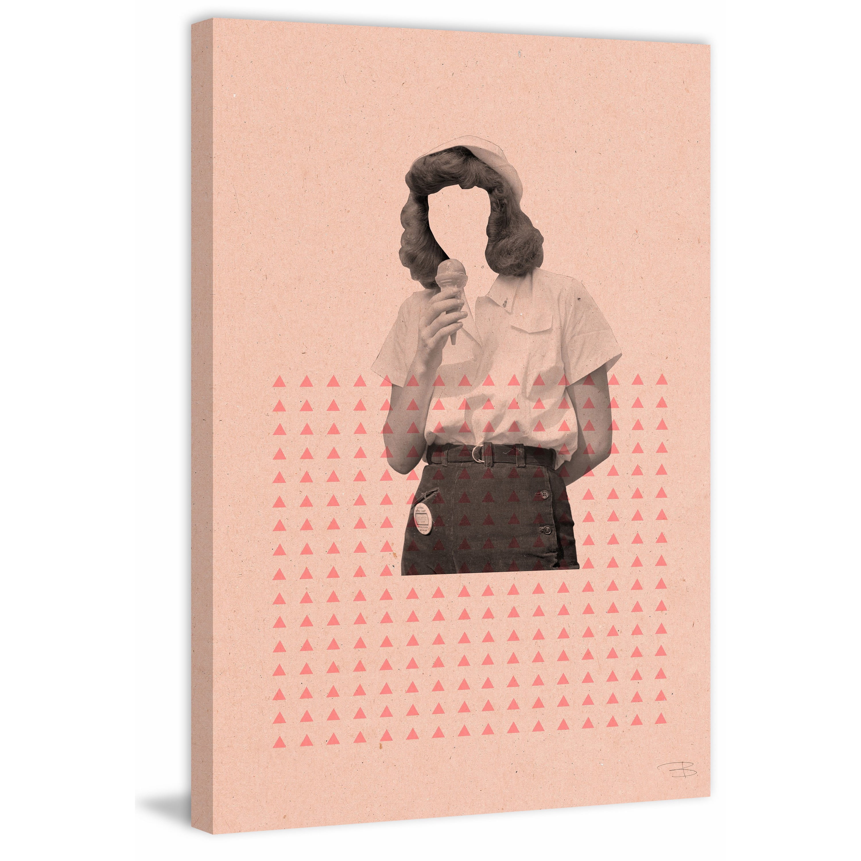 Marmont Hill "No Face Rosa I" by Bengoa Vazquez Painting Print on Wrapped Canvas