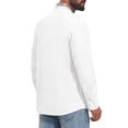 thumbnail image 3 of INSPIRE CHIC Men's Dress Shirts Long Sleeve Plaid Collar Button Down Shirt XL White, 3 of 6