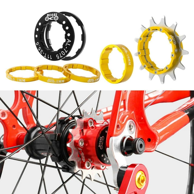 Vélo 13T Volant d'Inertie à Vitesse Unique en Alliage d'Aluminium Kit de Conversion Conversion Pignon de Vélo de Montagne Or