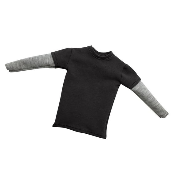 JWQFBC 1/6 Dark Gray Long Sleeve T-shirt Top Clothes Accessory For 12'' Male Figure