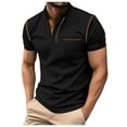 thumbnail image 3 of JLFKNG Summer Mens T-Shirt Tops Short Sleeve Shirt For Men Regular Fit Casual Business Shirts Buttons Up Solid Color Comfy Summer Clothes, 3 of 5