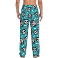 thumbnail image 3 of Goofa Skull Cat Printed Soft Pajama Pants for Men, Wide Leg Comfy Casual Lounge Yoga Pants-Small, 3 of 9