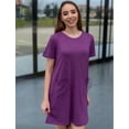 thumbnail image 6 of Pinspark Open Back Hospital Gowns for Women Tear Away Short Sleeve Post Surgery Soft Nightgowns for Elderly Women With Pocket, 6 of 6