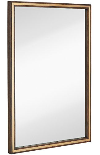 Gold Frame Bathroom Mirror for Vanity Hamilton Hills 24 x 36 Inlaid Mirror Panel Gold Wall Mirror