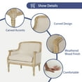 thumbnail image 3 of GDF Studio Bennion French Country Fabric Upholstered Club Chair, Beige and Natural, 3 of 11