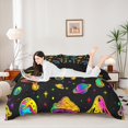 thumbnail image 3 of Juego de fundas de edredón Homewish Neon Mushroom, tamaño king, 3 unidades, 3 of 7
