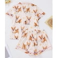 thumbnail image 2 of Women's Corgi Pajama Set, Scary Pajamas Spiders Black Bows Gothic Halloween Pajama,Halloween Sleepwear, 2 of 3