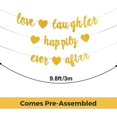 thumbnail image 2 of 3 Pack Gold Glitter Love Laughter and Happiness Forever Banners - Engagement Party Decorations, 2 of 5