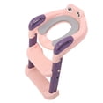 thumbnail image 2 of Asiento de entrenamiento para ir al baño para niños con taburete, escalera, asiento de inodoro de entrenamiento de PU ajustable en altura plegable, color rosa, 2 of 5