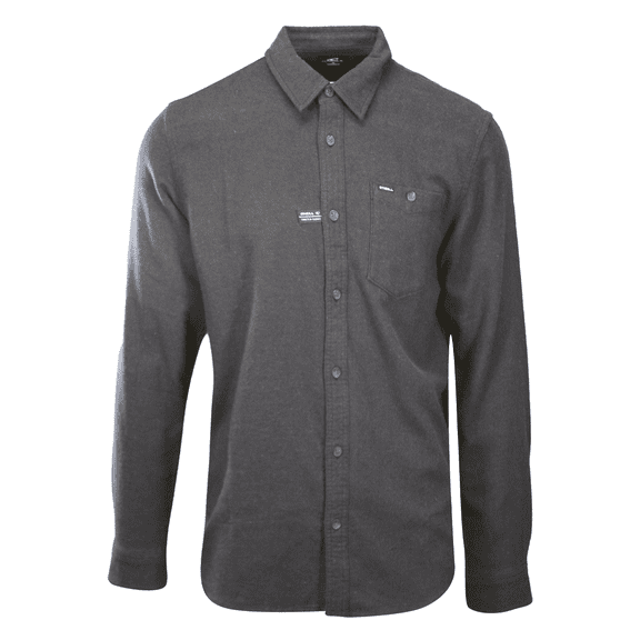 O'Neill Men's Black Shirt Redmond Solid Stretch Flannel Long Sleeve (S20)