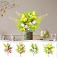thumbnail image 1 of Picos florales de Pascua con huevos artificiales de ramo de huevos, follaje de plástico primaveral, 15,7 pulgadas, amarillo, blanco rosado, púrpura, decoración para el hogar con árbol de corona de, 1 of 6