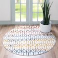 thumbnail image 2 of Unique Loom 3149132 5 x 5 ft. Matrix Trellis Diamonds Round Rug, Ivory, 2 of 2