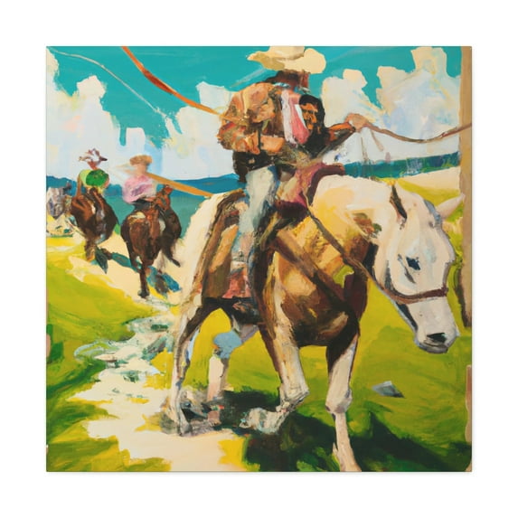 Herders, Herding Cattle - Canvas