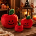 thumbnail image 4 of Halloween Apple Pumpkin Plush Toy, 4.72 in Cute Red Apple Shaped Jack-o'-Lantern Stuffed Doll, Soft Cuddly Plushie for Fall Home Decor, Party Display and Halloween Gift，A, 4 of 6