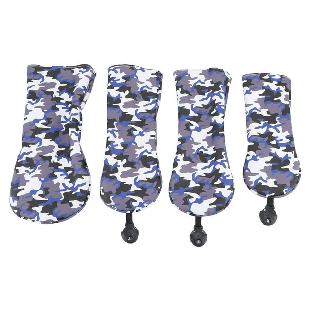 Club Head Covers, Camouflage Blue Head Protective Cover 4PCS Thickened Plush Lining for Home