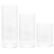 thumbnail image 1 of Juego de 3 portavelas de cristal con forma de chimenea, pantalla, portavelas de cristal transparente para velas de pilar., 1 of 7