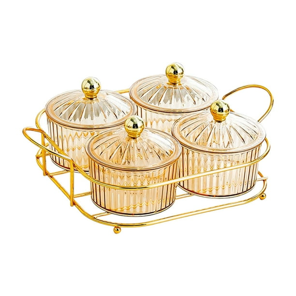 Bandeja para frutos secos con tapa Bandeja para servir frutos secos y dulces con tapa Decoración nórdica para bodas 4 cuadrícula
